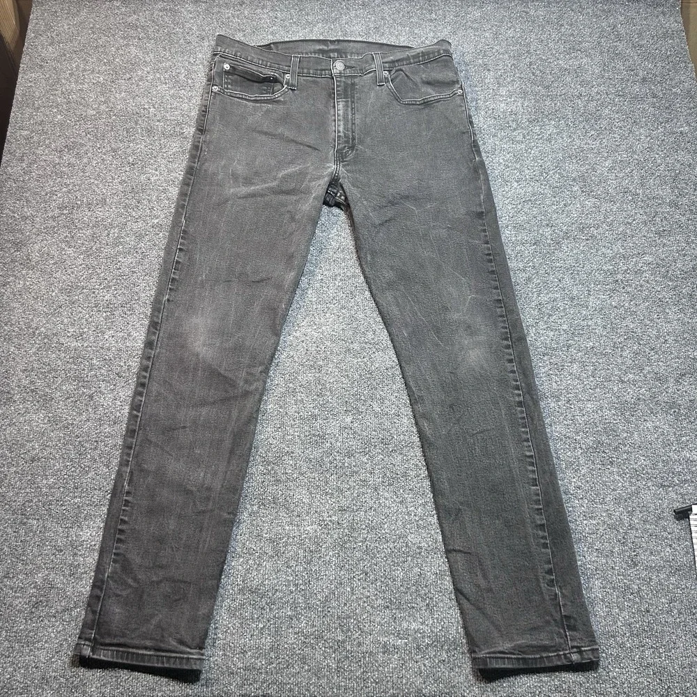 Levi's 502 Men's Regular Tapered Fit Dark Wash Black Jeans (Size: 36 x 34)